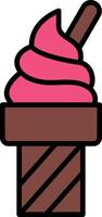 Ice Cream Line Filled Icon vector