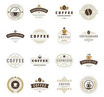 Coffee Shop Logos, Badges and Labels Design Elements set vector