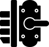 Door Lock Glyph Icon vector