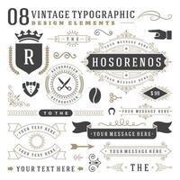 Retro vintage typographic design elements vector