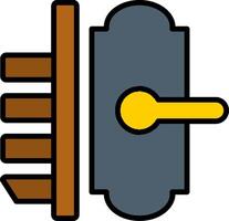 Door Lock Line Filled Icon vector