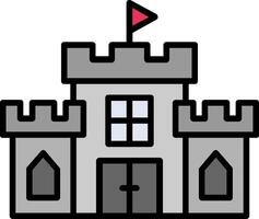 icono lleno de línea de castillo vector