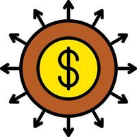 Budget Spending Line Filled Icon vector