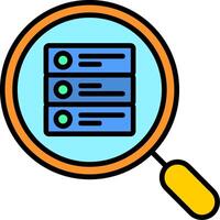 Search Database Line Filled Icon vector