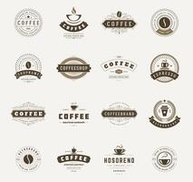 café tienda logotipos, insignias y etiquetas diseño elementos conjunto vector