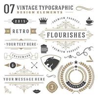Retro vintage typographic design elements vector