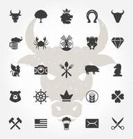 Retro Hand Drawn Objects and Icons Design Elements vector