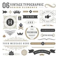 Retro vintage typographic design elements vector