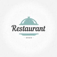 Hand Drawn Restaurant Cloche Design Element vector