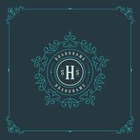 Luxury Logo template flourishes calligraphic elegant ornament lines vector