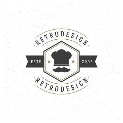 Restaurant Design Element in Vintage Style for Logotype