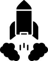 Rocket Launch Glyph Icon vector
