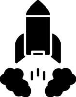 Rocket Launch Glyph Icon vector