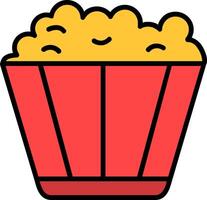 Popcorn Line Filled Icon vector