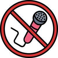 No Microphone Line Filled Icon vector