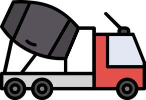 Concrete Truck Line Filled Icon vector