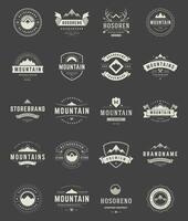 Set Mountains Logos, Badges and Labels vector