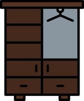 Wardrobe Line Filled Icon vector