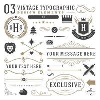 Retro vintage typographic design elements vector