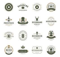 Set Beer Logos, Badges and Labels Vintage Style vector