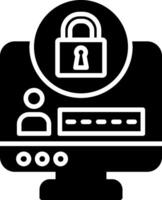 Online Privacy Glyph Icon vector