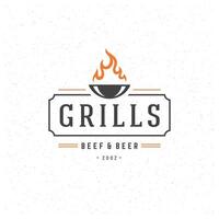 Grill Design Element in Vintage Style vector