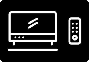 televisión caja glifo icono vector