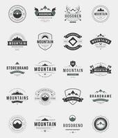 Set Mountains Logos, Badges and Labels vector