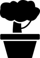 bonsai glifo icono vector