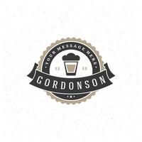 Beer logo design Element in Vintage Style for Logo vector