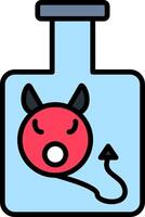 devil bottle Line Filled Icon vector