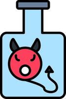 devil bottle Line Filled Icon vector