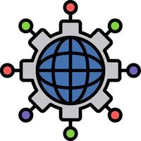 Networking Line Filled Icon vector