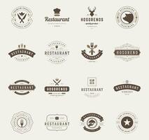 Vintage Restaurant Logos Design Templates Set. vector