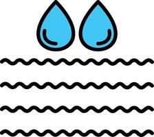 Water Line Filled Icon vector