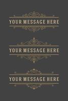 Vintage Ornaments Decorations Design Elements and Place For Text. vector