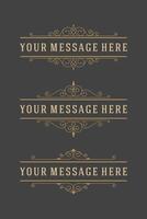 Vintage Ornaments Decorations Design Elements and Place For Text. vector