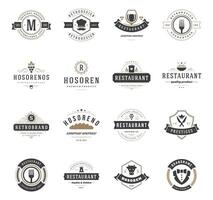 Vintage Restaurant Logos Design Templates Set. vector