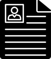 icono de glifo de curriculum vitae vector