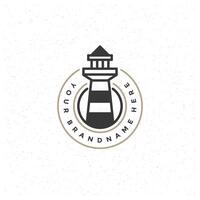 Lighthouse Design Element in Vintage Style for Logotype vector
