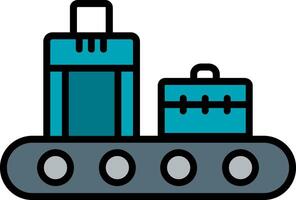 Conveyor Line Filled Icon vector