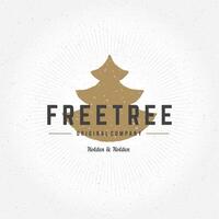 Fir Tree Hand Drawn Logo Template. Design Element Vintage Style for Logotype vector