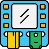 Cash Point Line Filled Icon vector