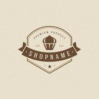 Bakery Shop Logo Template. Design Element Vintage Style for Logotype, Label, Badge, Emblem. vector