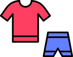 Workout Clothes Line Filled Icon vector