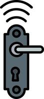 Door Lock Line Filled Icon vector