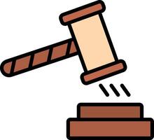 Gavel Line Filled Icon vector