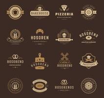 panadería tienda logotipos, insignias y etiquetas diseño elementos conjunto vector