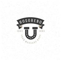 Horseshoe Design Element in Vintage Style for Logo vector