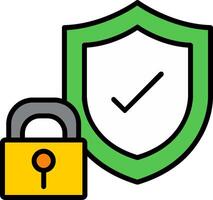 Security Line Filled Icon vector